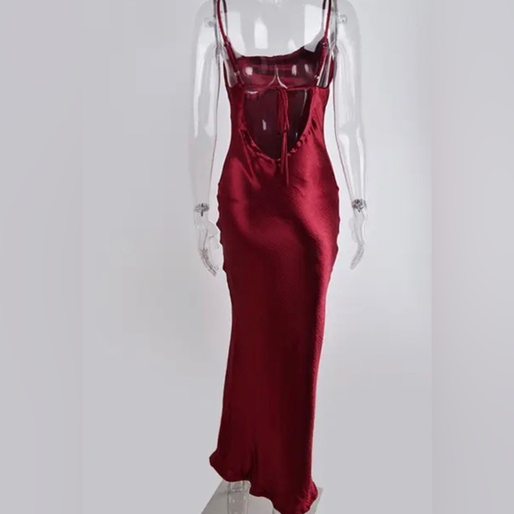 Iridescent Red Slip Dress - Picture 3 of 6